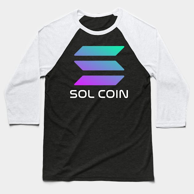 Solana coin Baseball T-Shirt by Sloop